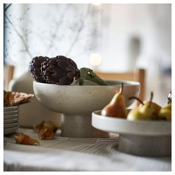 IKEA HÖSTAGILLE Serving Bowl, Light Beige/Orange-Brown, 10" (306.021.27) NEW - Picture 2 of 3